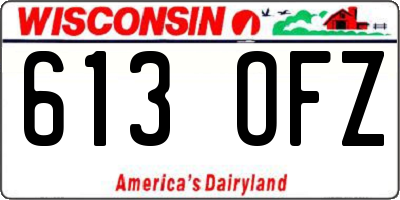WI license plate 613OFZ