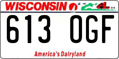 WI license plate 613OGF