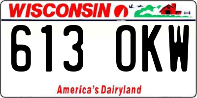 WI license plate 613OKW