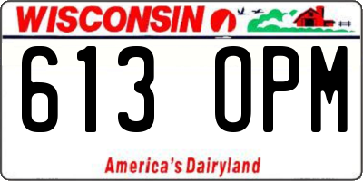 WI license plate 613OPM