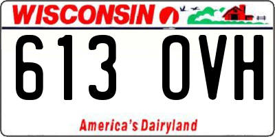 WI license plate 613OVH