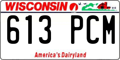 WI license plate 613PCM