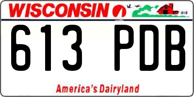 WI license plate 613PDB