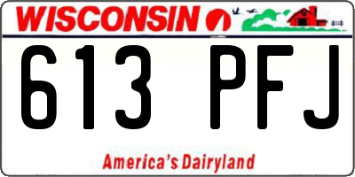 WI license plate 613PFJ