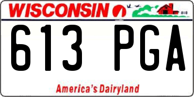 WI license plate 613PGA