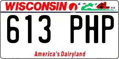 WI license plate 613PHP