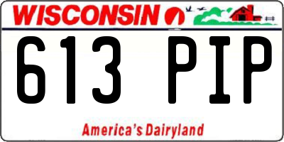 WI license plate 613PIP
