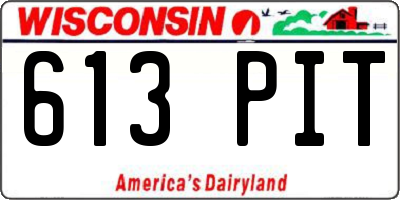 WI license plate 613PIT