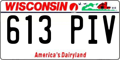 WI license plate 613PIV