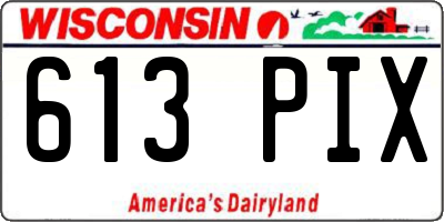 WI license plate 613PIX