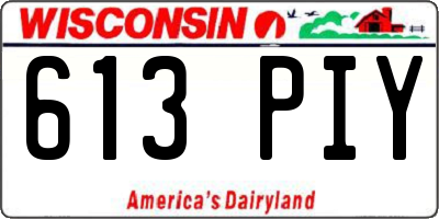 WI license plate 613PIY