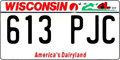 WI license plate 613PJC