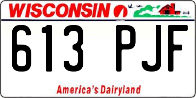 WI license plate 613PJF