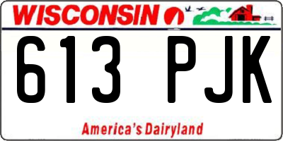 WI license plate 613PJK