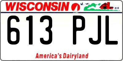 WI license plate 613PJL