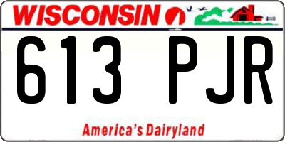 WI license plate 613PJR