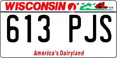WI license plate 613PJS