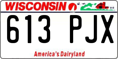 WI license plate 613PJX