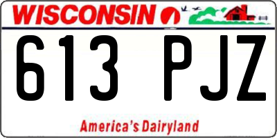 WI license plate 613PJZ