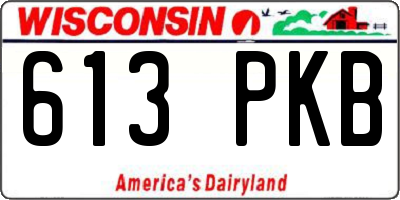 WI license plate 613PKB