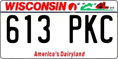 WI license plate 613PKC