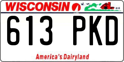 WI license plate 613PKD