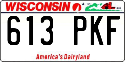 WI license plate 613PKF