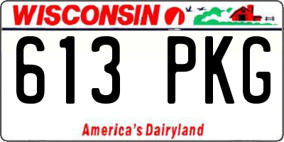 WI license plate 613PKG