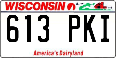WI license plate 613PKI