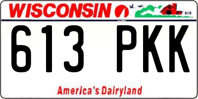 WI license plate 613PKK