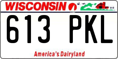 WI license plate 613PKL