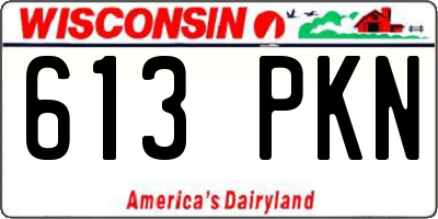 WI license plate 613PKN
