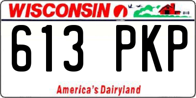 WI license plate 613PKP