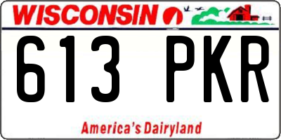 WI license plate 613PKR
