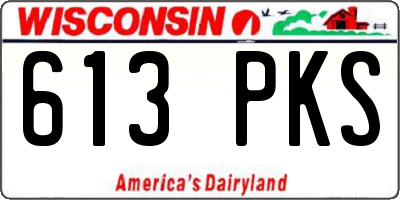 WI license plate 613PKS
