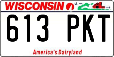 WI license plate 613PKT