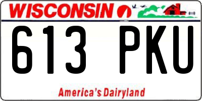 WI license plate 613PKU