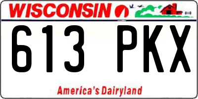WI license plate 613PKX