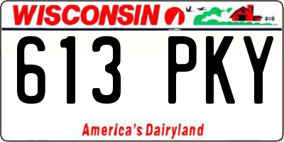 WI license plate 613PKY