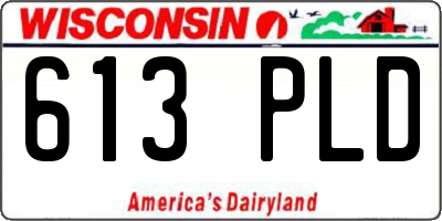 WI license plate 613PLD