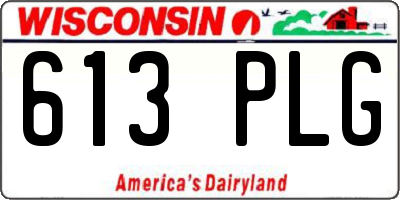 WI license plate 613PLG