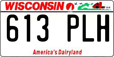WI license plate 613PLH