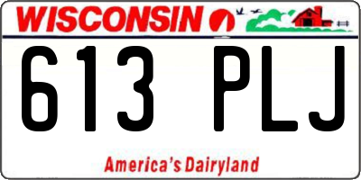 WI license plate 613PLJ
