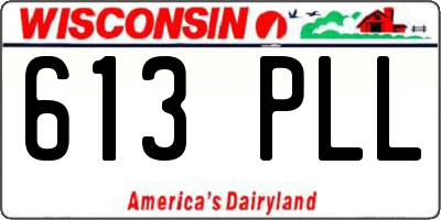 WI license plate 613PLL