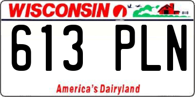 WI license plate 613PLN