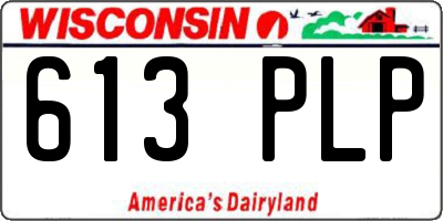 WI license plate 613PLP