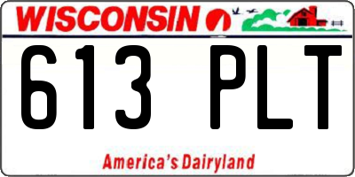 WI license plate 613PLT