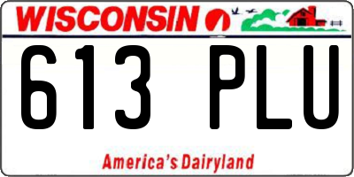 WI license plate 613PLU