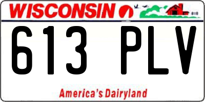 WI license plate 613PLV