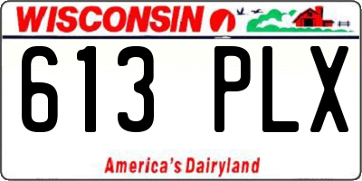 WI license plate 613PLX